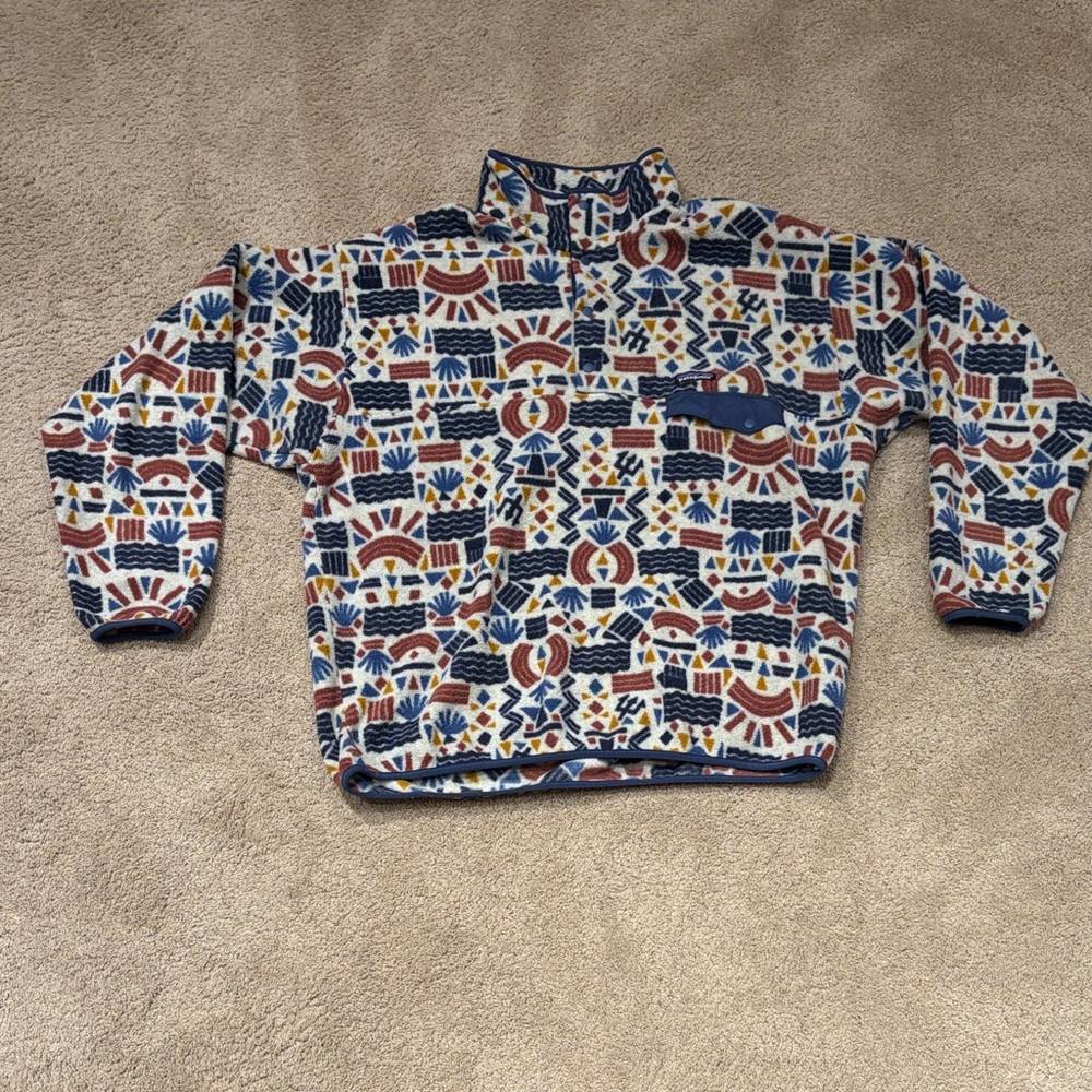 Patagonia Synchilla Patterned Quarter-Zip Fleece Mens XL